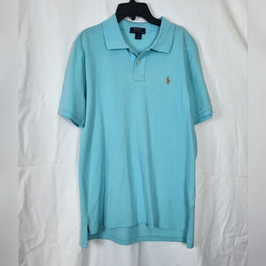 Polo Ralph Lauren Boys Light Blue‎ Short Sleeve Pony Logo Preppy Shirt XL 18/20